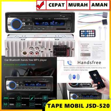 TAPE AUDIO MOBIL JSD-520 JSD520 MULTIFUNGSI BLUETOOTH MP3 FM RADIO USB