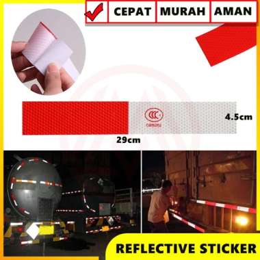 STIKER REFLEKTOR DISHUB UJI KIR STICKER REFLECTOR TRUK 3M MERAH PUTIH