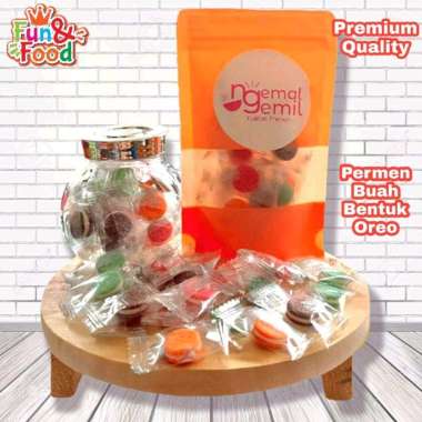 Permen Buah dengan bentuk oreo Warna-Warni
