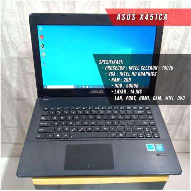 Laptop Asus X451CA Celeron 1007U Ram 2/500gb Vga Intel Hd 14Inc