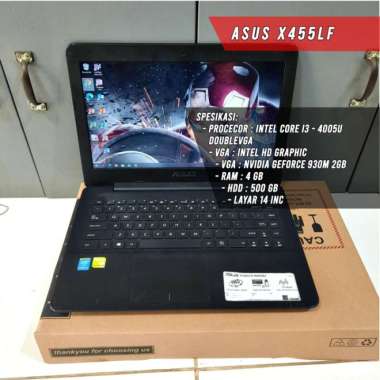 Laptop Asus X455LF Core i3 4005U Ram 4/500Gb DoubleVga Layar 14inc