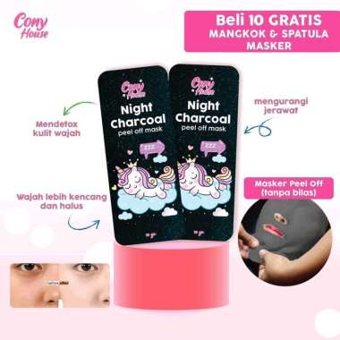 Masker Bubuk Organik Cony House Peel Off Mask Night Charcoal