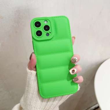 Case iPhone 13 Pro Max / Puffer Case North Face Hijau Muda