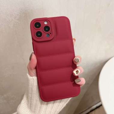 Case iPhone 13 Pro Max / Puffer Case North Face Merah
