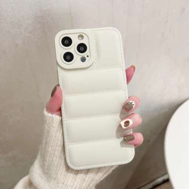 Case iPhone 13 Pro Max / Puffer Case North Face Putih