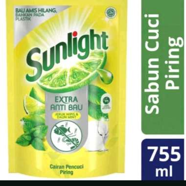 Promo Harga Sunlight Pencuci Piring Anti Bau With Daun Mint 755 ml - Blibli