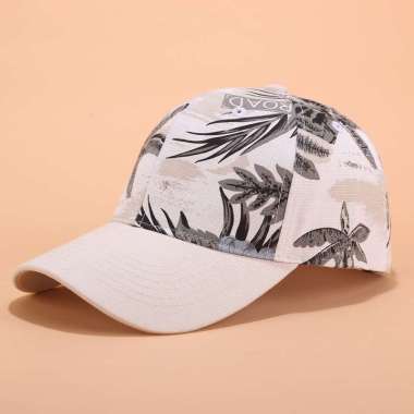 Baseball cap : TROPICAL CAP - Topi Baseball Topi Pria Topi Wanita Topi Olahraga One Size WHITE