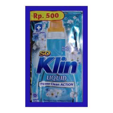 Promo Harga SO KLIN Liquid Detergent + Anti Bacterial Biru 22 ml - Blibli
