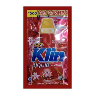 Promo Harga SO KLIN Liquid Detergent + Anti Bacterial Red Perfume Collection 22 ml - Blibli