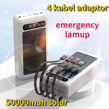 Powerbank Solar 50000mAh/ Power Bank Tenaga Surya Luar Ruangan - Putih 50000 mAh Putih 50000 mAh