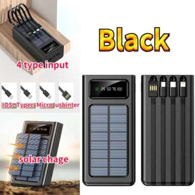 Powerbank Solar 50000mAh/ Power Bank Tenaga Surya Luar Ruangan - Putih 50000 mAh Hitam 20000 mAh