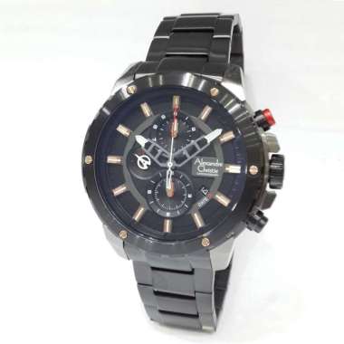 Alexandre Christie Chronograph 6530MCB Jam Tangan Pria Black Rosegold