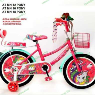 Gratis Ongkir Sepeda Anak Keranjang 16" Atlantis Poni Original ( Umur 4-6 Tahun)
