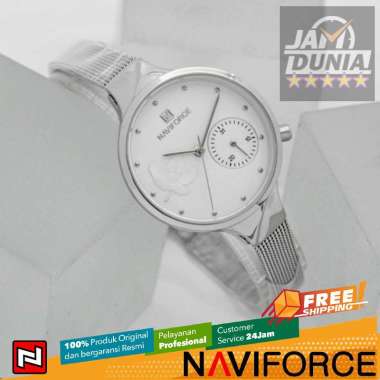 JAM TANGAN NAVIFORCE 5001 L1 JAM NAVIFORCE ORIGINAL 5001 LA - STAINLESS SILVER JAM TANGAN NAVYFORCE 