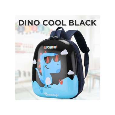 Goto Eggy Tas Ransel Sekolah Anak TK Backpack Perempuan Laki Laki DINO C BLACK