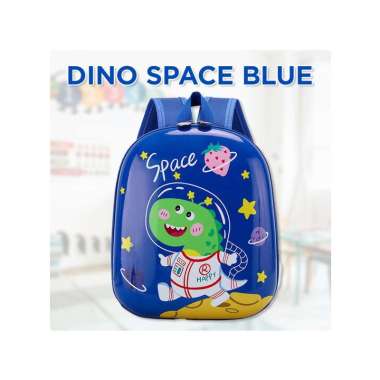 Goto Eggy Tas Ransel Sekolah Anak TK Backpack Perempuan Laki Laki DINO S BLUE