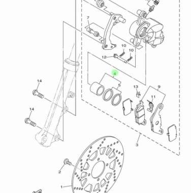 piston caliper Assy Jupiter z robot original 5P0-W0057-00