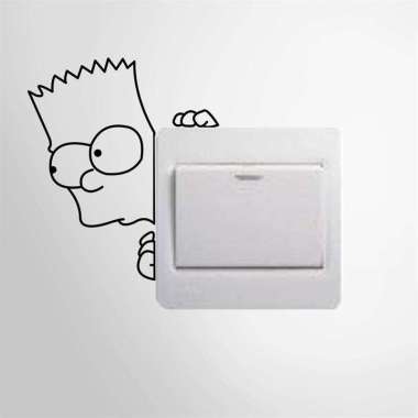 Stiker Dekorasi Saklar Lampu Motif Simpsons Unik Decal Wall Sticker