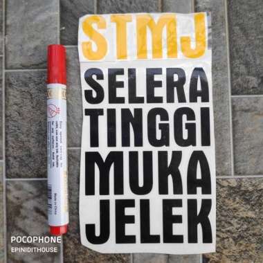 Stiker Laptop Motor Mobil STMJ Singkatan Humor Kata Lucu Plesetan Hitam
