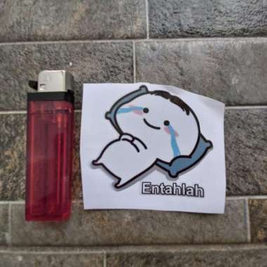 Stiker Vinyl Karakter Pentol Lucu Motor HP Sepeda Mobil Laptop Helm 7. entahlah