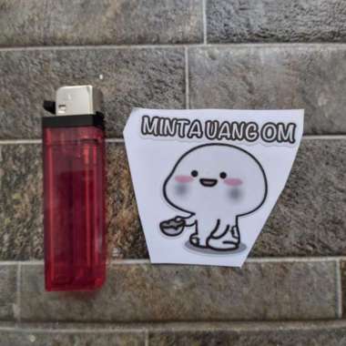 Stiker Vinyl Karakter Pentol Lucu Motor HP Sepeda Mobil Laptop Helm 6. minta uang o