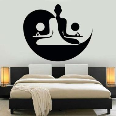 Wall Stiker Meditasi Yoga Yin Yang Hiasan Dinding Cutting Sticker Unik