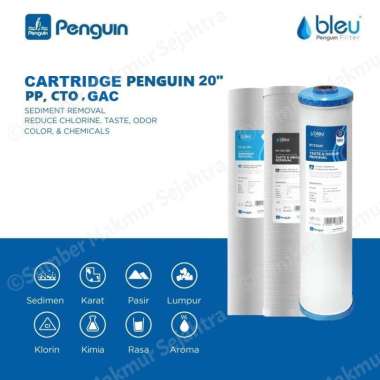 Paket Cartridge Filter Air Penguin Bleu 20" PP CTO GAC