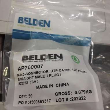 Connector JACK RJ45 Belden UTP CAT 5E Original