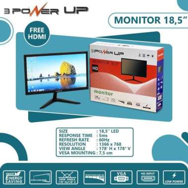 Monitor LED Power Up 19 inch With VGA dan HDMi