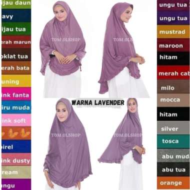 Jilbab Kerudung Khimar Syar'i Bergo Jumbo Besar Rempel T0M coklat tua