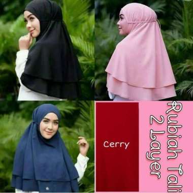 bergo rubiah dua layer / bergo syiria rubiah 2 layer Marun
