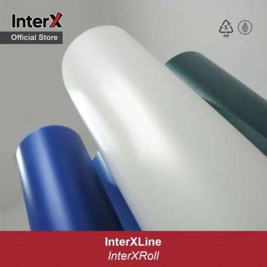 InterX PP Fiber Roll Penutup Pagar Motif Garis Ekstra Tebal Biru