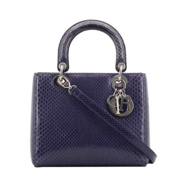 Preloved Dior Lady DIor Pyhton in Blue I12581C Biru Blue