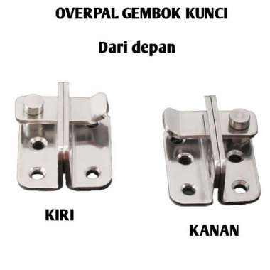 Overpal gembok Kunci Slot Mini Pintu Geser-Grendel Sliding Door Stenlis, overval, Kiri