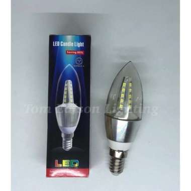 E07. Lampu Bohlam Candle Led E14 5Watt 5 Watt Murah High Power Lamp Putih