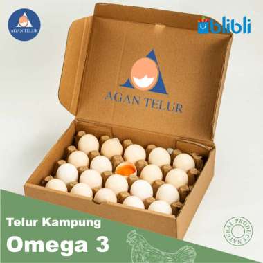 Telur Ayam Kampung Omega 20 butir / Box Agan Telur