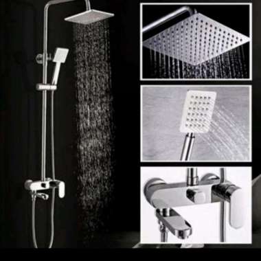 Kran tiang panas dingin muya kotak / shower set tiang