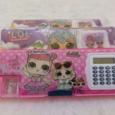 Kotak Pensil Anak Perempuan/Kotak Pensil Kalkulator/Karakter Lol Multicolor