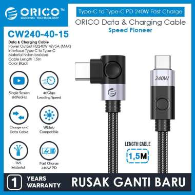 ORICO USB-C PD240W 8K 60HZ 40GBPS & Charging Cable - CW240 -40-15