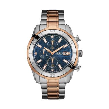 GUESS Chronograph Jam Tangan Pria [GW0746G1/  Original ] Blue Rose Gold
