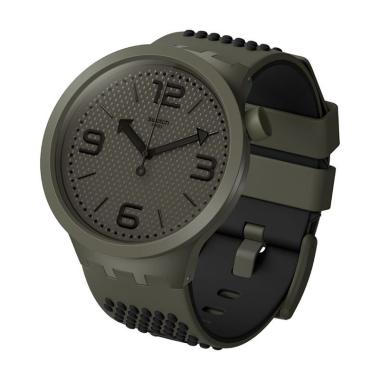 SWATCH Big Bold Black BBBubbles Original Swiss Made Jam Tangan Pria Grey Matte