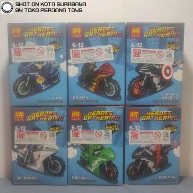 Mainan Anak - Block Super Heroes Gathering 1 Set 6 Pcs