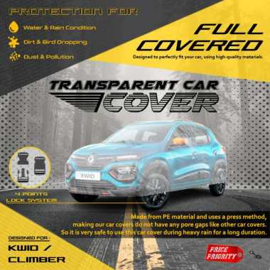 Body Cover Sarung Mobil Plastik RENAULT KWID CLIMBER Tebal Anti Air WATERPROOF