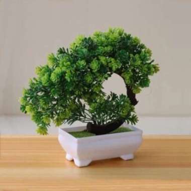 Bunga Plastik Hiasan Pajangan pot Dekorasi pohon Bonsai Sabit