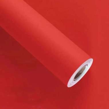 Wallpaper Sticker Dinding MMotif Polos MMerah Panjang 10Meter x 45cm