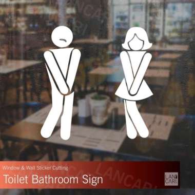 Stiker Cutting Toilet WC kamar mandi Sticker Pintu Lucu Dinding Kaca