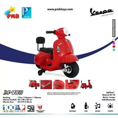 PMB MAINAN MOTOR AKI VESPA M788 MERAH