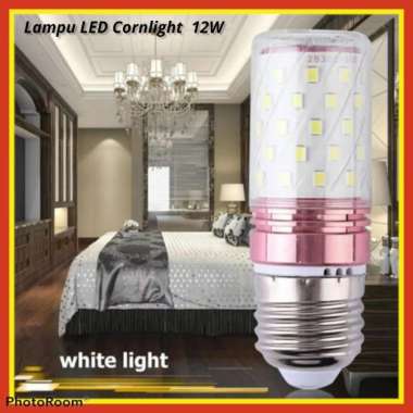 Lampu LED Corn Light Bulb E27 12W 60 LED Cold White E262 Green Eye Putih