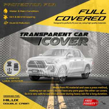 Body Cover Sarung Mobil Plastik HILUX DC DOUBLE CABIN Tebal Anti Air WATERPROOF