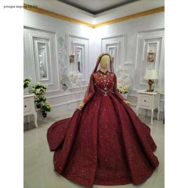 Baju pakaian gaun pengantin busana pernikahan wanita gown dress wedding dress muslim perempuan hijab